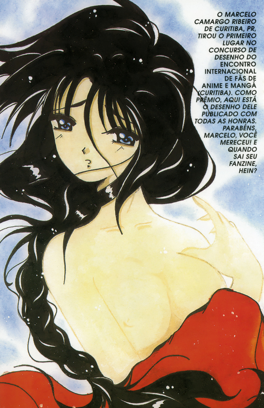 absurdres bishoujo bishoujo_senshi_sailor_moon black_hair blue_eyes dress highres long_hair marcelo_camargo_ribeiro(artist) marcelo_camargo_ribeiro_(artist) nude red_dress