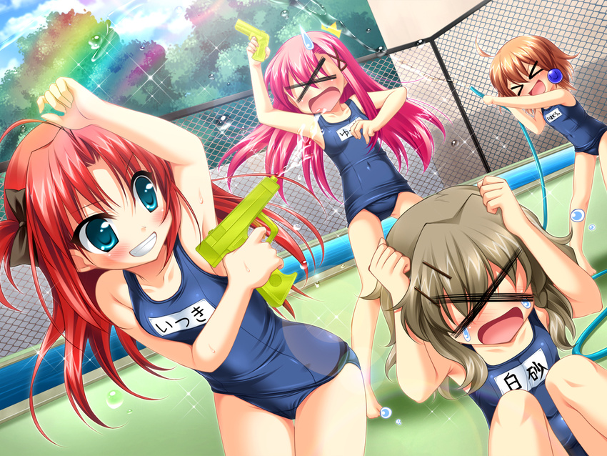 futaba_channel_3 game_cg loli ninoko school_swimsuit shiina_yuuki swimsuit water