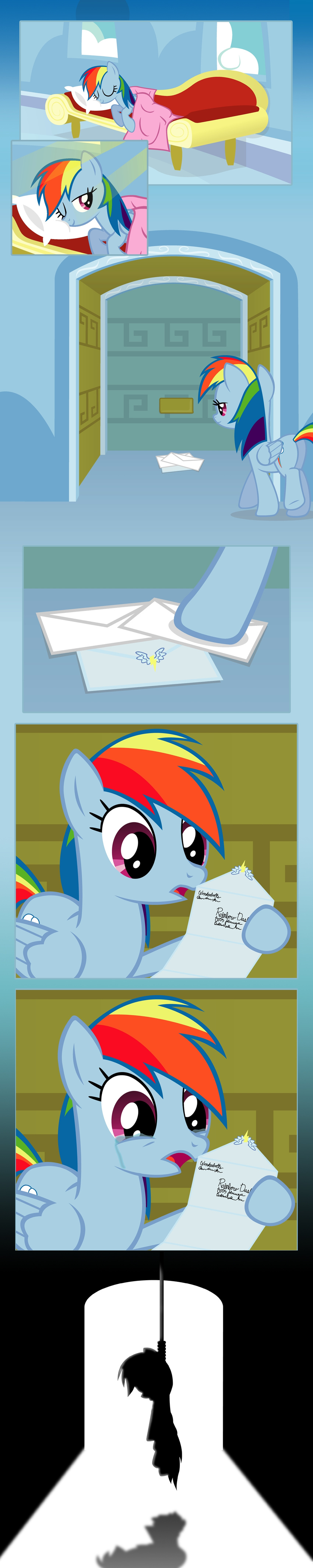 capt-nemo comic depressing downer equine female feral friendship_is_magic fur hanging hasbro letter mammal my_little_pony pegasus rainbow_dash_(mlp) rejection suicide tears wings