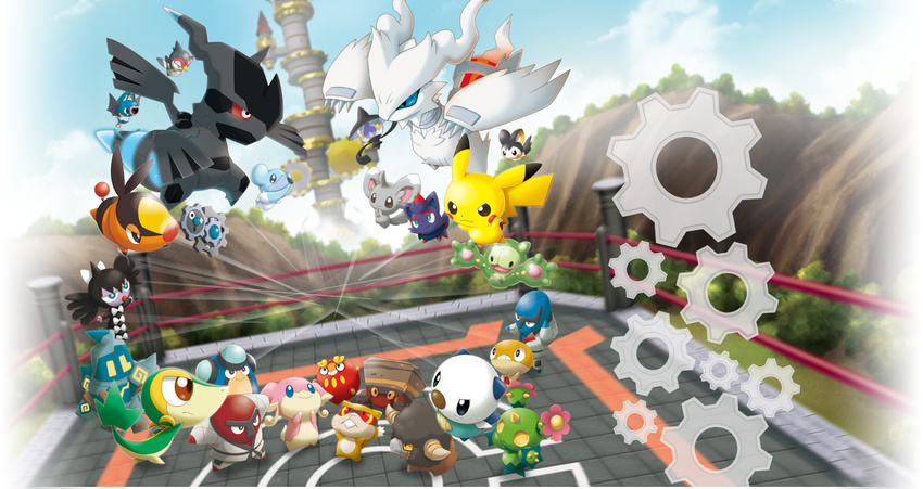 audino chibi crustle cubchoo darumaka emolga game_freak golett golurk gothitelle klang lampent maractus minccino nintendo no_humans official_art oshawott palpitoad patrat pikachu pokemon pokemon_(game) reshiram reuniclus sawk scraggy snivy super_pokemon_scramble swoobat tepig throh tranquill transparent_background zekrom zorua