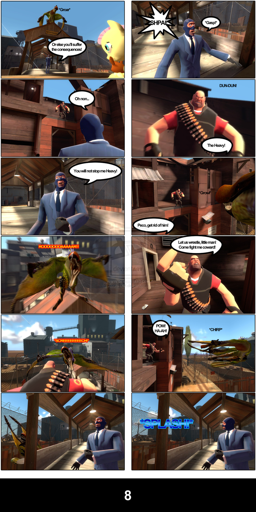 annoying_watermark comic eevee equine female feral fluttershy_(mlp) friendship_is_magic gmod hasbro heavy_(team_fortress_2) human male mammal my_little_pony nintendo pegasus pok&#233;mon pok&eacute;mon spy_(team_fortress_2) team_fortress_2 valve video_games watermark wings