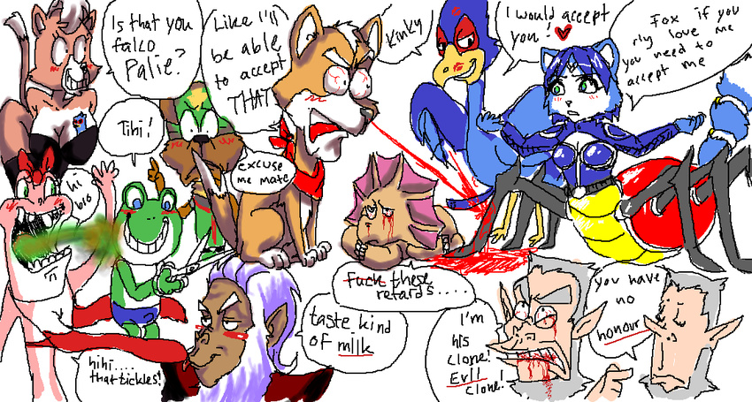 canine falco_lombardi female fox humor humour j-icha katt_monroe krystal mammal nintendo slippy star_fox video_games