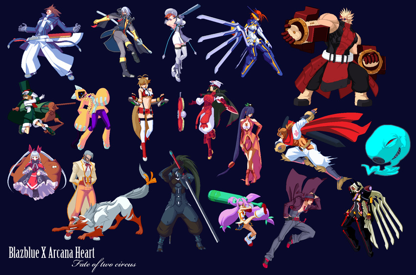 alternate_color alternative_color aq_interactive arakune arc_system_works arcana_heart atlus bang_shishigami blazblue blazblue:_calamity_trigger blazblue:_continuum_shift carl_clover crossover examu hakumen hazama highres iron_tager jin_kisaragi kisaragi_jin lambda-11 litchi_faye_ling litchi_fey_ling makoto_nanaya mu-12 noel_vermillion platinum_the_trinity rachel_alucard ragna_the_bloodedge shishigami_bang taokaka tsubaki_yayoi valkenhayn_r_hellsing