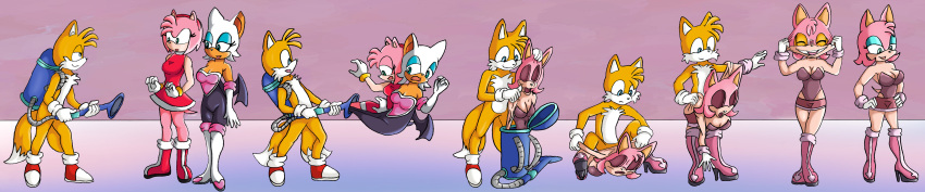 2024 absurd_res accessory amy_rose anthro bat black_bodysuit black_clothing black_skinsuit blue_eyes bodysuit boots bracelet canid canine cleaning_tool clothing colored dress eulipotyphlan female footwear forced fox fur fusion gender_transformation gloves gold_(metal) gold_bracelet gold_jewelry gradient_background green_eyes group handwear headband hedgehog hi_res jewelry long_image male mammal miles_prower mtf_transformation pink_body pink_fur red_boots red_clothing red_dress red_footwear red_headband red_shoes red_sneakers rouge_the_bat sega sequence shoes simple_background skinsuit sneakers sonic_the_hedgehog_(series) sucked_in suit_transformation suiting tight_clothing transformation trio vacuum_cleaner vytz white_body white_boots white_clothing white_footwear white_fur white_gloves white_handwear wide_image yellow_body yellow_fur