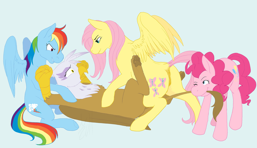 avian blue_fur cartoonlion dickgirl dickgirl_on_female equine female feral fluttershy_(mlp) forced forced_sex friendship_is_magic fur gilda_(mlp) gryphon held_down horse imminent_orgy imminent_rape intersex interspecies lesbian mammal my_little_pony pegasus pink_fur pinkie_pie_(mlp) pony pussy rainbow_dash_(mlp) rape sex tail tail_pull teamwork tribadism wing_boner wings