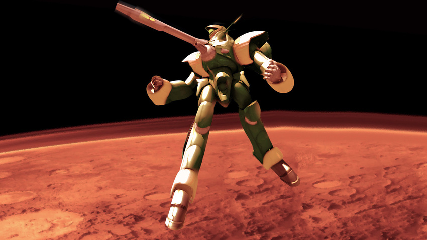 alien antennae bad_id bad_pixiv_id cannon chest_cannon earth energy_cannon flemenmik floating highres macross macross:_do_you_remember_love? mars mars_br mecha no_humans nousjadeul-ger oldschool orbit planet power_armor realistic redesign science_fiction shoulder_cannon space zentradi zero_gravity