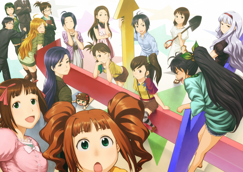 akizuki_ritsuko amami_haruka futami_ami futami_mami ganaha_hibiki hagiwara_yukiho hoshii_miki idolmaster kikuchi_makoto kisaragi_chihaya minase_iori miura_azusa otonashi_kotori producer_(idolmaster) shijou_takane takagi_junjirou takatsuki_yayoi