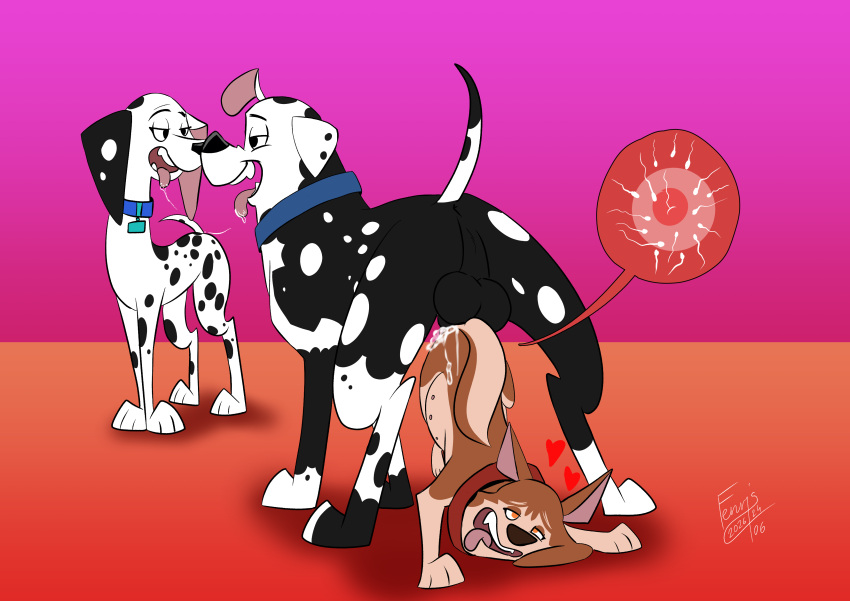 101_dalmatian_street 101_dalmatians absurd_res animal_genitalia animal_penis animal_vulva ass_to_ass balls canid canine canine_genitalia canine_penis canine_vulva canis dalmatian delilah_(101_dalmatians) disney domestic_dog doug_(101_dalmatians) fan_character female female_penetrated fenris64 feral feral_on_feral feral_penetrated feral_penetrating feral_penetrating_feral genitals gretel_(fenris0604) group hi_res husky impregnation intraspecies knot_hanging knotting male male/female male_penetrating male_penetrating_female mammal nordic_sled_dog ovum penetration penile penile_penetration penis reverse_doggystyle sex siberian_husky spitz trio vaginal vaginal_knotting vaginal_penetration vulva