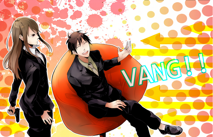 durarara!! gun orihara_izaya suit weapon yagiri_namie