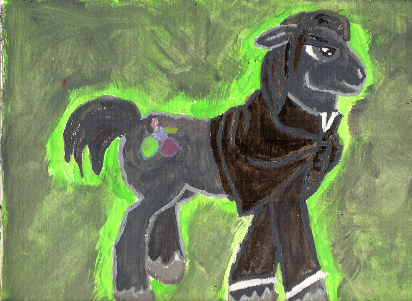 feral full-length_portrait gwenroyal harry harry_potter horse little male mammal my my_little_pony painting_(art) pony potter quadruped raised_leg rule_85 severus severus_snape side_view snape solo standing traditional_media water