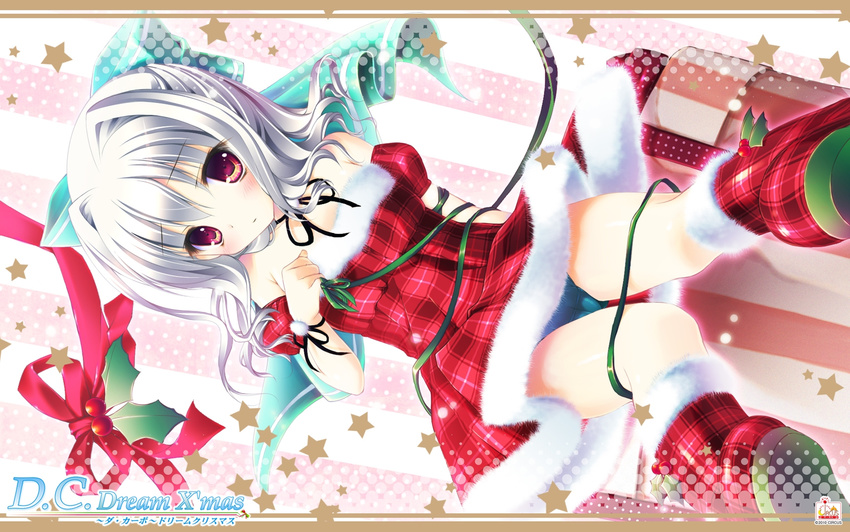 aisia christmas cleavage da_capo gray_hair panties thighhighs underwear