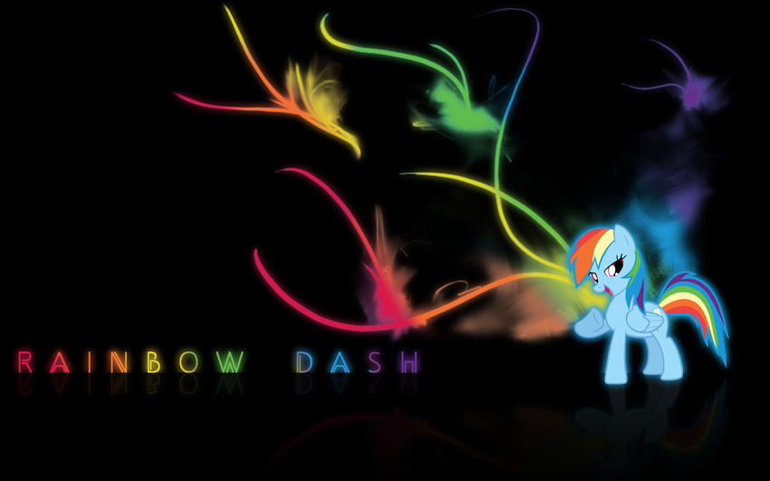 black_background blue_body color_text colorful cutie_mark cyan_body english_text equine female feral friendship_is_magic hair horse mammal multi-colored_hair my_little_pony pegasus plain_background pony rainbow rainbow_cutie_mark rainbow_dash rainbow_dash_(mlp) rainbow_hair rainbow_text red_eyes solo tehnomad text wallpaper widescreen wings