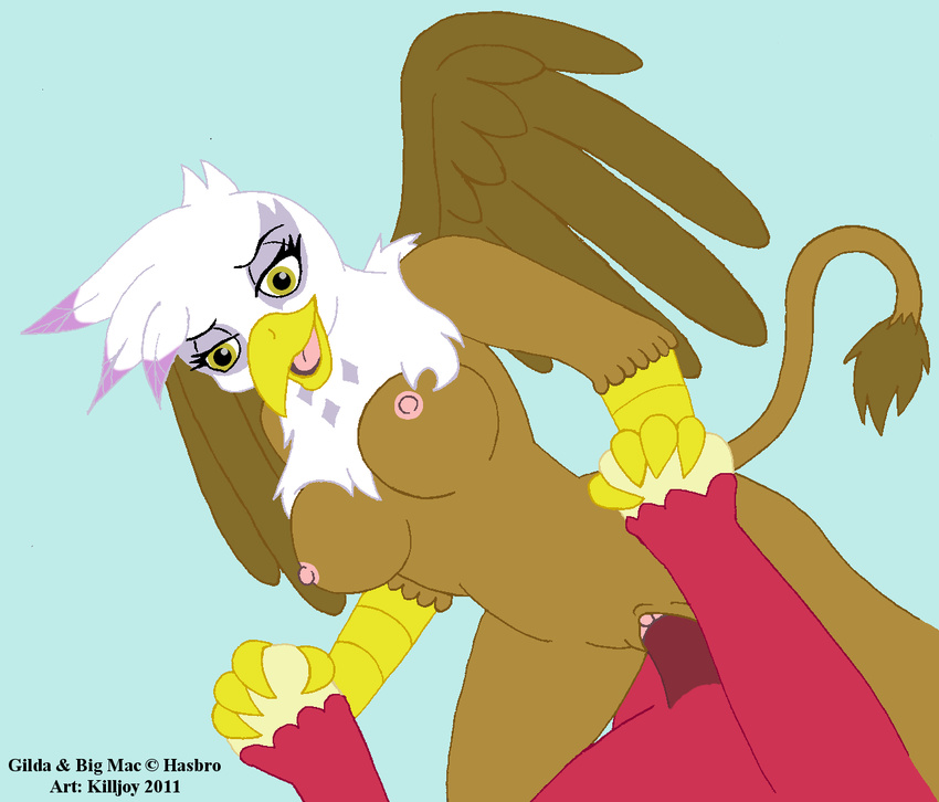 anthro anthrofied avian beak big_macintosh_(mlp) breasts duo equine feathers female forced friendship_is_magic gilda gilda_(mlp) gryphon horse interspecies killjoy male mammal my_little_pony nipples nude penetration penis pony pussy rape sex straight tail vaginal vaginal_penetration wings