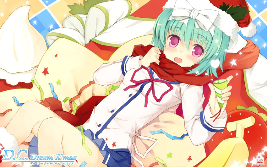 christmas da_capo da_capo_dream_x'mas green_hair kurasuke pink_eyes seifuku short_hair