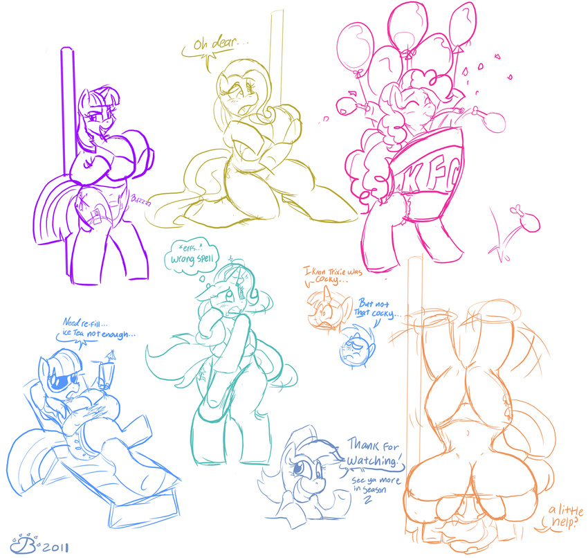 anthro anthrofied applejack_(mlp) avian badgerben balloons big_breasts bikini bird breasts camel_toe chicken clothed clothing derpy_hooves_(mlp) dialog dialogue equine female fluttershy_(mlp) friendship_is_magic herm horn horse huge_breasts hyper intersex male mammal my_little_pony photo_finish_(mlp) pinkie_pie_(mlp) pony sex_toy signature sketch skimpy snails_(mlp) snips_(mlp) swimsuit tail text tight_clothing trixie_(mlp) twilight_sparkle_(mlp) unicorn upside_down vibrator