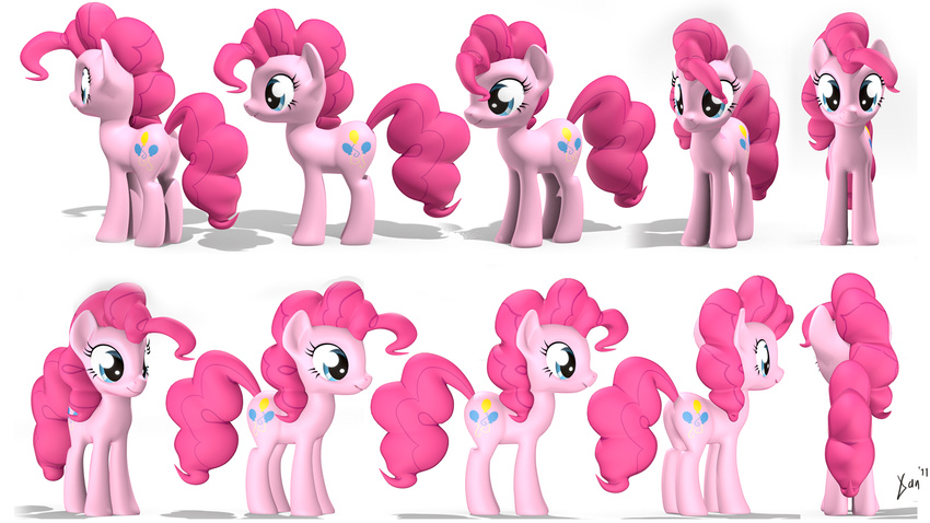 blue_eyes equine female feral friendship_is_magic fur hair horse mammal my_little_pony pink_fur pink_hair pinkie_pie_(mlp) plain_background pony solo xanaeth