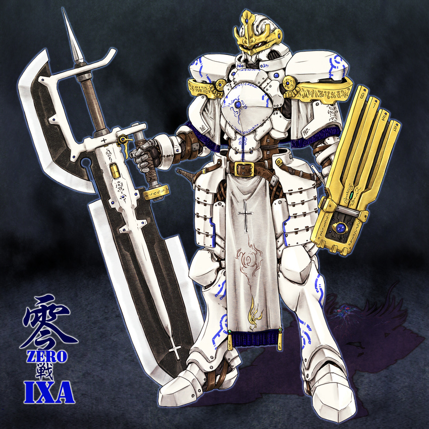 armor highres kamen_rider kamen_rider_ixa kamen_rider_kiva_(series) ledjoker07 male_focus redesign solo