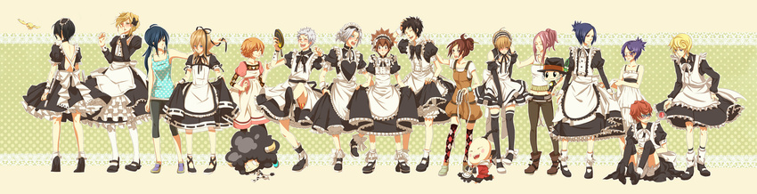 6+girls artist_request bandages basil_(katekyo_hitman_reborn!) bianchi black_hair blonde_hair blue_hair brown_hair candy chrome_dokuro closed_eyes dino_(reborn) eyepatch food fuuta_delle_stelle glasses gokudera_hayato hibari_kyouya hibird highres i-pin irie_shoichi katekyo_hitman_reborn! lal_mirch lambo lollipop long_hair maid miura_haru multiple_boys multiple_girls reborn red_eyes rokudou_mukuro sasagawa_kyouko sasagawa_ryohei sawada_tsunayoshi short_hair silver_hair spanner_(reborn!) tattoo yamamoto_takeshi