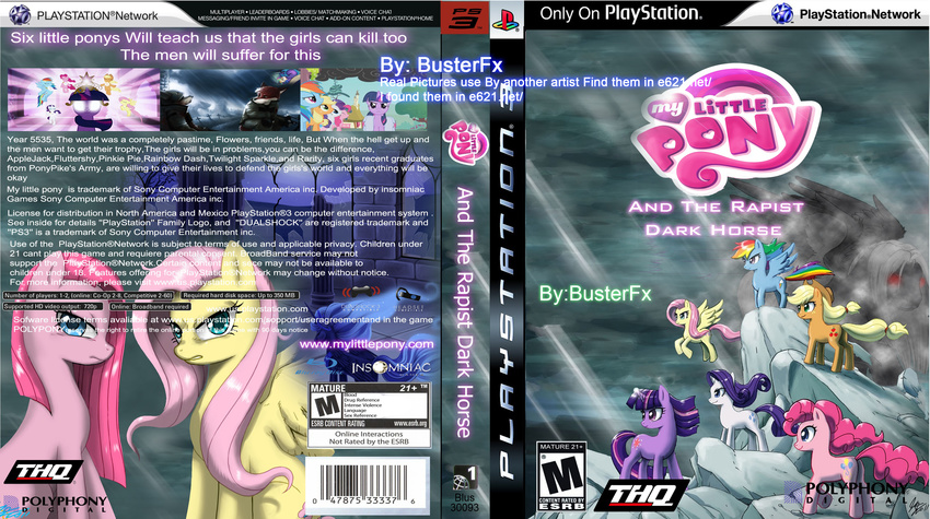 and apple_bloom applejack_(mlp) big_macintosh busterfx cd children dark deity equine female flutter_shy fluttershy_(mlp) friendship_is_magic frienship game god_of_war gun hasbro horse is jets kratos little magic male military my my_little_pony of pinkie_pie_(mlp) playstation3 playstation_3 poly_pony ponies pony princess_celestia_(mlp) princess_luna_(mlp) rainbow_dash_(mlp) ranged_weapon rapist rarity_(mlp) soldier spike tanks the thq twilight_sparkle_(mlp) unicorn war weapon wings