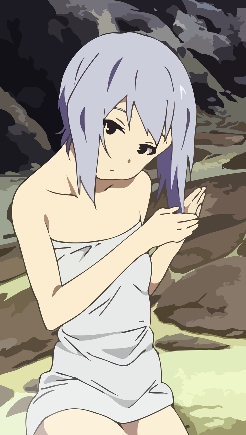 absurdres grey_hair highres hires kannagi_noel sora_no_woto towel