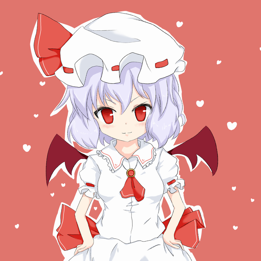 hat highres lavender_hair red_eyes remilia_scarlet shize_(coletti) solo touhou wings