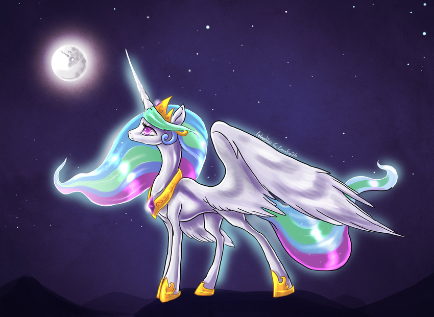 alicorn cornelia equine female feral friendship_is_magic horn horse mammal mare_in_the_moon my_little_pony pony princess princess_celestia_(mlp) royalty solo winged_unicorn wings