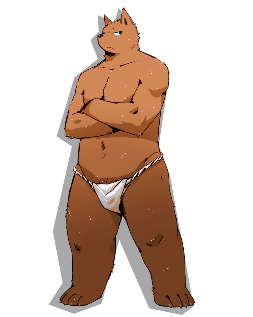 canine fundoshi male mammal solo topless underwear