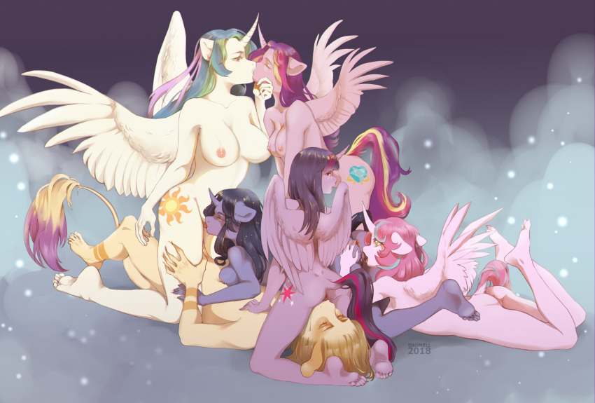 2018 anal anthro anthrofied anus bisexual black_hair blonde_hair breast_size_difference breasts butt cowgirl_position cunnilingus cutie_mark dagmell dipstick_tail equine eyes_closed facesitting feathered_wings feathers female female/female flurry_heart_(mlp) friendship_is_magic group group_sex hair hand_on_thigh hi_res horn horse incest kissing leo_(velociripper) looking_back luna_(disambiguation) lying male male/female mammal multicolored_hair multicolored_tail my_little_pony nintendo on_back on_front on_top oral orgy pok&eacute;mon pok&eacute;mon_(species) pony princess_cadance_(mlp) princess_celestia_(mlp) pussy_juice pussy_juice_string rear_view sex small_breasts smeargle tail_tuft tongue tongue_out tuft twilight_sparkle_(mlp) unicorn vaginal video_games winged_unicorn wings