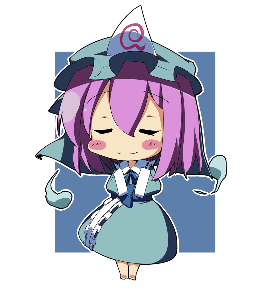 bad_id bad_pixiv_id chibi closed_eyes ebiebiebio ghost_tail hat highres pink_hair saigyouji_yuyuko solo touhou