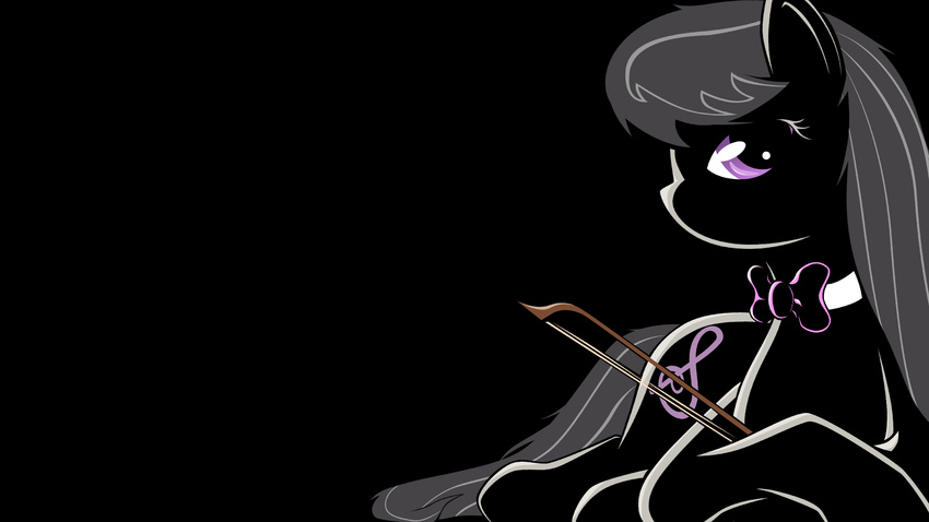 black_hair bow_(stringed_instrument) bow_tie braukoly cutie_mark equine female feral friendship_is_magic hair horse long_hair looking_at_viewer mammal music my_little_pony octavia_(mlp) plain_background pony purple_eyes solo tail wallpaper