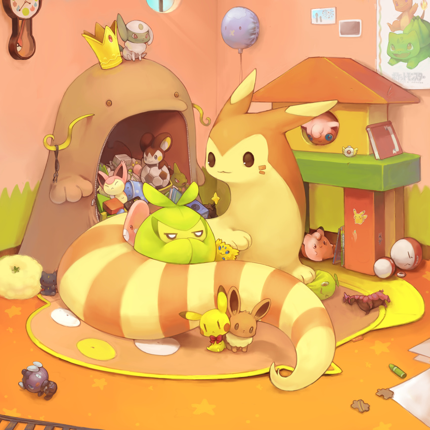 ?? absol absurd_res ambiguous_gender ball black_eyes blue_eyes book box bulbasaur charmander chikorita clefairy clock crayon crown drifloon eevee electrode emolga eyes_closed fuchsia_(artist) furret gameboy gothita group hi_res jigglypuff jigsaw_puzzle joltik larvitar lucario luvdisc nintendo pikachu plushie pok&#233;ball pok&#233;mon pok&eacute;ball pok&eacute;mon puzzle red_eyes scolipede shinx sitting skitty sneasel star sticker swadloon swalot video_games voltorb whimsicott white_eyes window wooper zipper