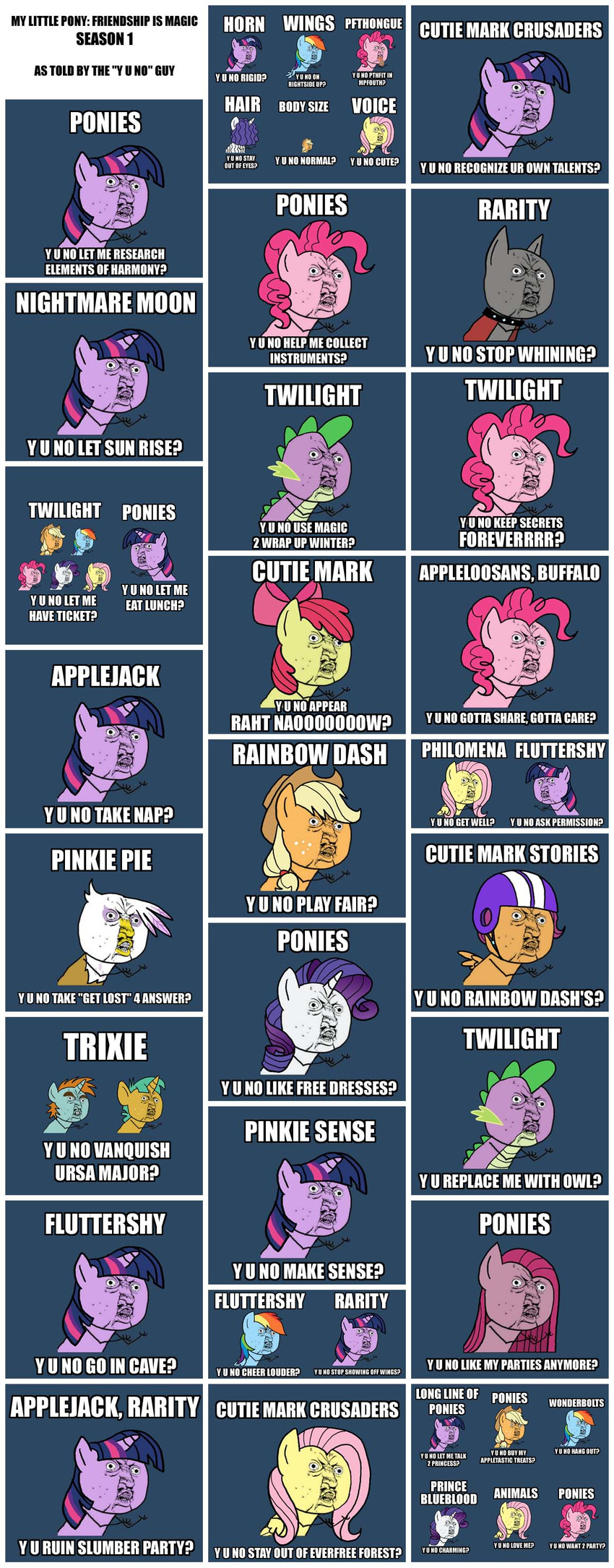 absurd_res applebloom_(mlp) applejack_(mlp) avian blonde_hair brown_hair canine collar cowboy_hat diamond_dogs_(mlp) dog dragon equine female fluttershy_(mlp) friendship_is_magic gilda_(mlp) green_hair gryphon hair hair_bow hat helmet hi_res horn horse long_hair male multi-colored_hair my_little_pony pegasus pink_hair pinkamena_(mlp) pinkie_pie_(mlp) pony ponytail purple_hair rainbow_dash_(mlp) rainbow_hair rarity_(mlp) red_hair scootaloo_(mlp) snails_(mlp) snips_(mlp) source_request spike_(mlp) trollface twilight_sparkle_(mlp) unicorn unknown_artist wings y_u_no_guy