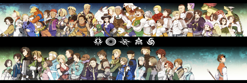 6+girls :d :o ^_^ absolutely_everyone absurdres ace_(suikoden) aila_(suikoden) albert_silverberg anger_vein angry animal animal_on_shoulder animal_print annoyed apple_(suikoden) arm_guards armband armor arms_behind_back back back-to-back backpack bag bangs bare_shoulders bazba beads bear beard beecham belt beret bird bird_on_shoulder bird_print black_gloves black_hair black_hat blonde_hair blue_eyes blue_hat blunt_bangs bob_cut borus_redrum braid breasts brothers brown_eyes brown_gloves brown_hair bun-o caesar_silverberg carrying cecile_(suikoden) chest child chin_stroking chris_lightfellow cleavage clenched_hand clenched_teeth closed_eyes closed_mouth clothed_animal colored_tips cravat cropped_jacket crossed_arms crown_braid cup cupping_glass curly_hair detached_sleeves dios_(suikoden) dog dominguez drinking drinking_glass drinking_straw drooling duck duke_(suikoden) dupa earrings eike elaine_(suikoden) elf everyone eye_contact eyepatch facial_hair fang_necklace fat father_and_daughter feathers flame_champion flat_chest franz_(suikoden) fred_maxmilian french_braid frilled_sleeves frills fringe_trim from_side fubar fur-trimmed_jacket fur_trim furry gau_(suikoden) gauntlets geddoe gensou_suikoden gensou_suikoden_iii glasses gloves green_eyes green_scarf grey_eyes griffin grin hair_slicked_back hairband half-closed_eyes half_updo hallec halterneck hand_in_pocket hand_on_own_chest hands_on_hips hat head_scarf headband headdress helmet high_ponytail highres holding holding_cup hood hugo_(suikoden_iii) hungry husband_and_wife iku_(suikoden) jacket jacques_(suikoden) jewelry jitome joker_(suikoden) juan knight koroku large_breasts leo_galan lilly_pendragon lizard logo long_hair long_sleeves looking_afar looking_at_another looking_at_viewer looking_back looking_down looking_up louis_keeferson luc_(suikoden) luce_(suikoden) lucia_(suikoden) lulu_(suikoden) martha_(suikoden) medium_breasts mother_and_son mouth_hold mua_(suikoden) multicolored_hair multiple_boys multiple_girls mustache muto_(suikoden) nash_latkje necklace nervous nicolas_(suikoden) nipples o-ring old_man old_woman one_eye_covered open_clothes open_jacket open_mouth orange_scarf parted_lips pauldrons pelt pendant percival_fraulein petting piccolo_(suikoden) plume pointy_ears pointy_nose polearm popped_collar profile puffy_short_sleeves puffy_sleeves purple_hair queen_(suikoden) red_hair red_hat red_lips reed_(suikoden) rhett_(suikoden) rico_(suikoden) roland_lazarus round_teeth running salome_harras samus_(suikoden) sana_(suikoden) sanpaku sarah_(suikoden) sasarai_(suikoden) scar scar_across_eye scared scarf scolding sebastien_(suikoden) semi-rimless_eyewear sgt_joe shiba_(suikoden) shiba_inu shirt shirtless short_over_long_sleeves short_sleeves shoulder_sash siblings sideways_glance silver_hair single_earring skull_necklace sleeveless smile smirk soda stubble sweat sweatdrop sweater tan teeth thomas_(suikoden) tongue tongue_out true_rune turtleneck two-tone_hair under-rim_eyewear upper_body v-shaped_eyebrows walking wavy_hair weapon white_hair white_shirt wilder_(suikoden) wyatt_lightfellow yuber yuiri yumi_(suikoden) yun_(suikoden)