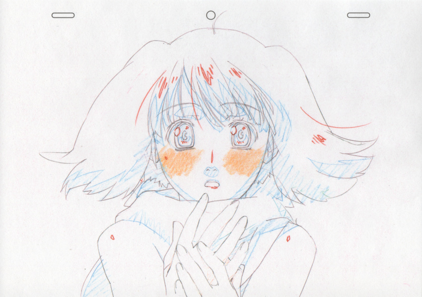 artist_request blush color_trace highres macross macross_frontier macross_frontier:_itsuwari_no_utahime production_art ranka_lee sketch solo