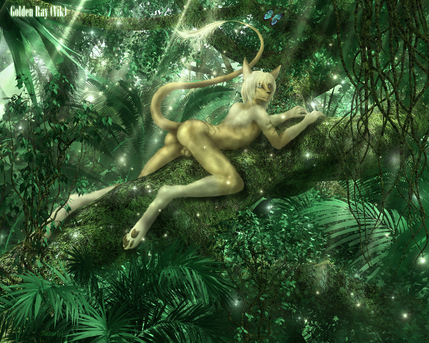 butt forest male nude raised_tail rasied_tail selker solo tail teasing tree wood
