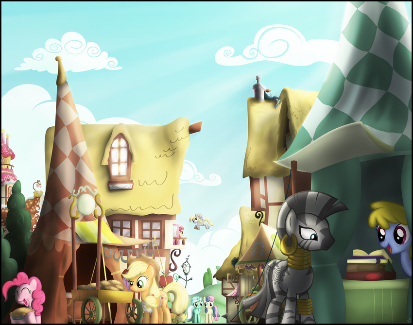 bonbon_(mlp) cutie_mark derpy_hooves_(mlp) equine female feral friendship_is_magic horn horse lyra_(mlp) lyra_heartstrings_(mlp) mammal my_little_pony pegasus pinkie_pie_(mlp) pony ponyville rainbow_dash_(mlp) sleeping stinkehund unicorn wings zebra zecora_(mlp)