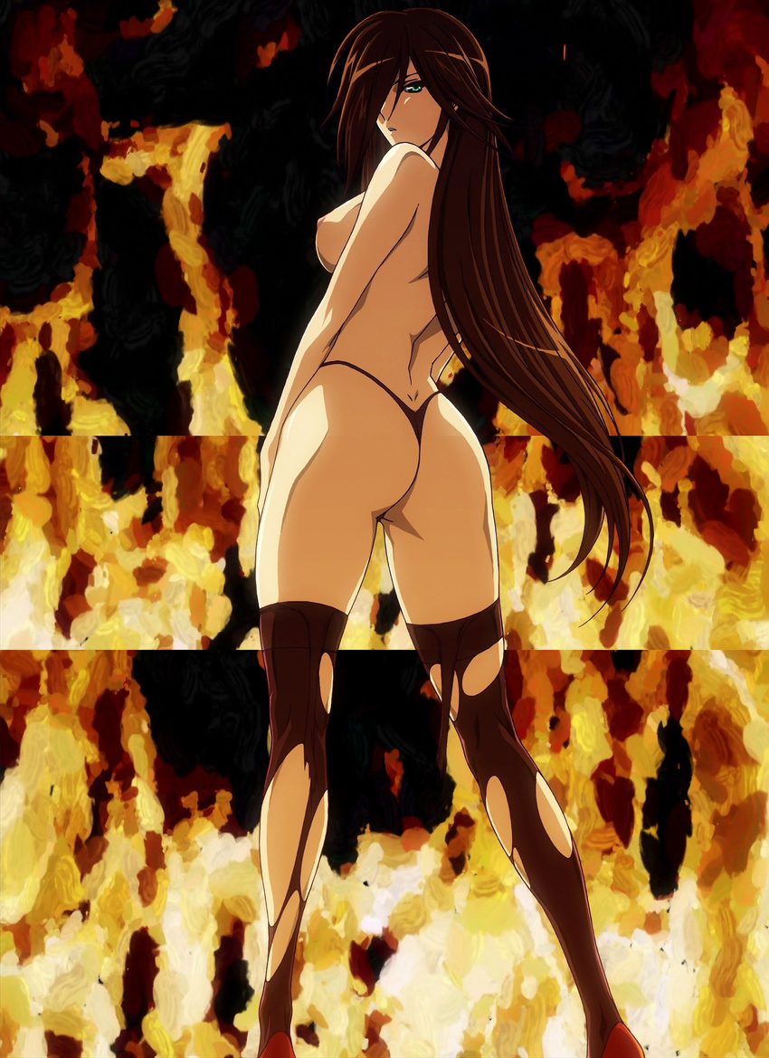 absurdres areolae ass breasts highres large_breasts legs long_hair long_legs nipples nyx panties queen's_blade queen's_blade solo standing thighs thong underwear
