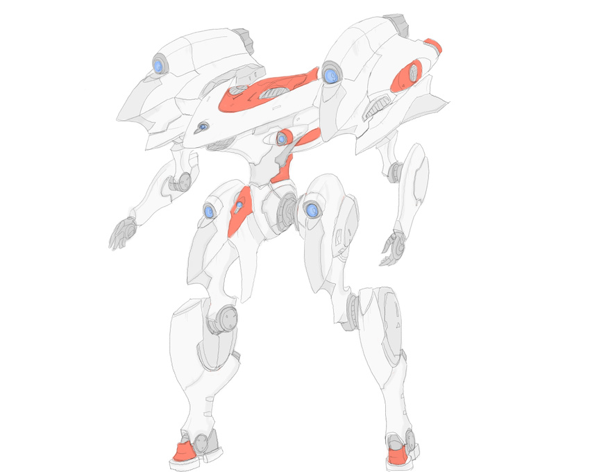 armored_core concept_art fanart from_software front mecha no_humans solo white_background