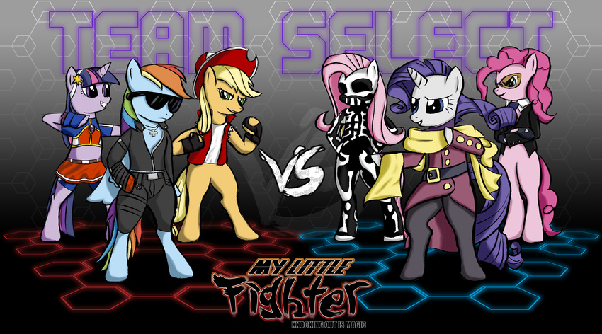 &dagger; black_and_white_body blonde_hair blue_body blue_eyes capcom cross equine eyewear female fluttershy_(mlp) freefox friendship_is_magic glasses green_eyes hair hat horn horse long_hair mammal multi-colored_hair multicolored_background my_little_pony orange_body pegasus pink_body pink_hair pinkie_pie_(mlp) pony purple_body purple_hair rainbow_dash_(mlp) rainbow_hair rarity_(mlp) short_hair skirt smile snk star sunglasses twilight_sparkle_(mlp) unicorn video_games white_body wings