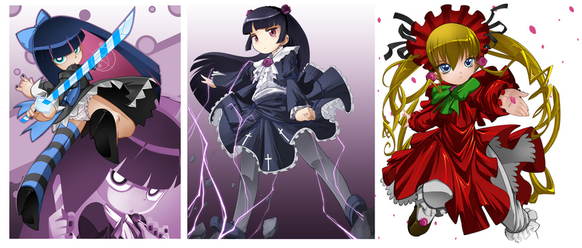 bleedman crossover gokou_ruri ore_no_imouto_ga_konna_ni_kawaii_wake_ga_nai panty_&amp;_stocking_with_garterbelt rozen_maiden sketch stocking_(psg) striped_legwear umi_no_tarako