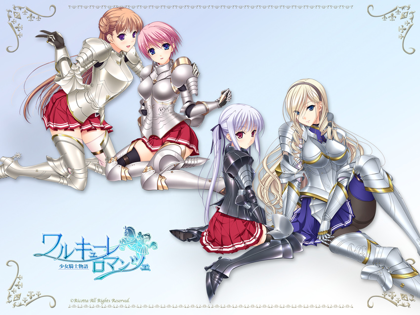 armor celia_cumani_aintree kisaki_mio komori_kei lisa_eostre noel_marres_ascot pantyhose ricotta thighhighs walkure_romanze wallpaper