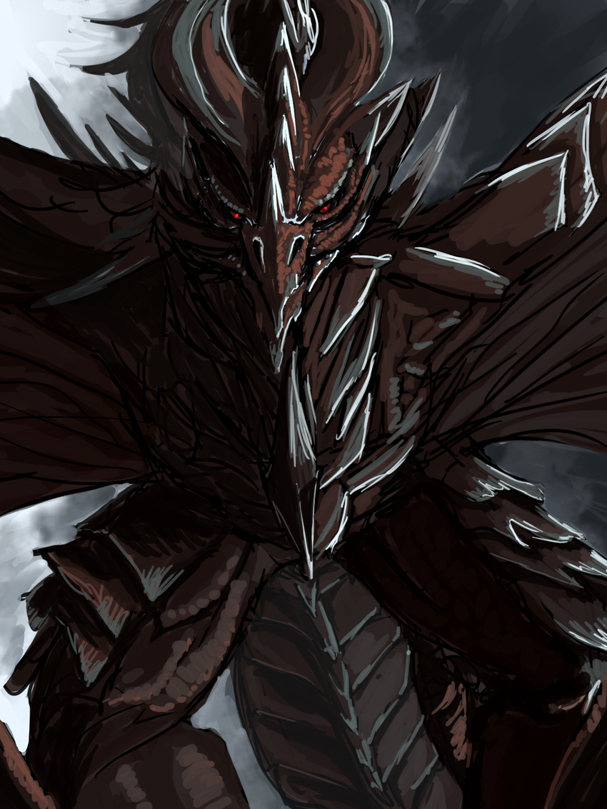 bad_dragon dragon feral horn looking_at_viewer red_eyes skadjer solo test wings