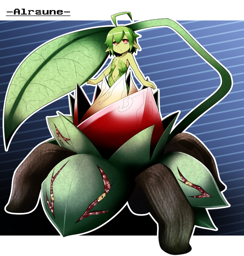 alraune alura_une flower green_hair green_skin highres monster_girl original plant_girl