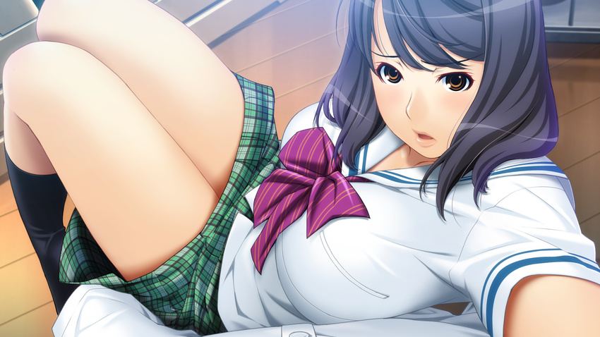 black_hair game_cg ino seifuku sister_scheme_2 yanagawa_misaki