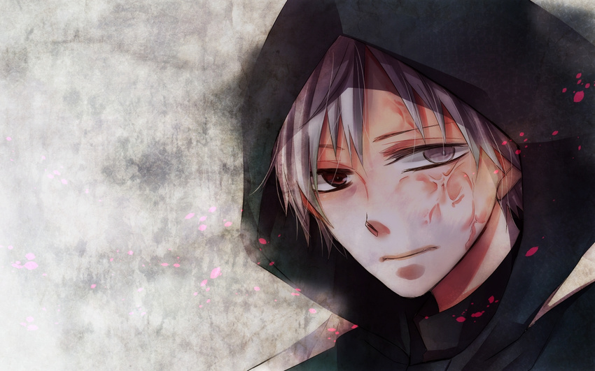 bad_id bad_pixiv_id fate/zero fate_(series) hood male_focus matou_kariya mizuyu smile solo wallpaper white_hair