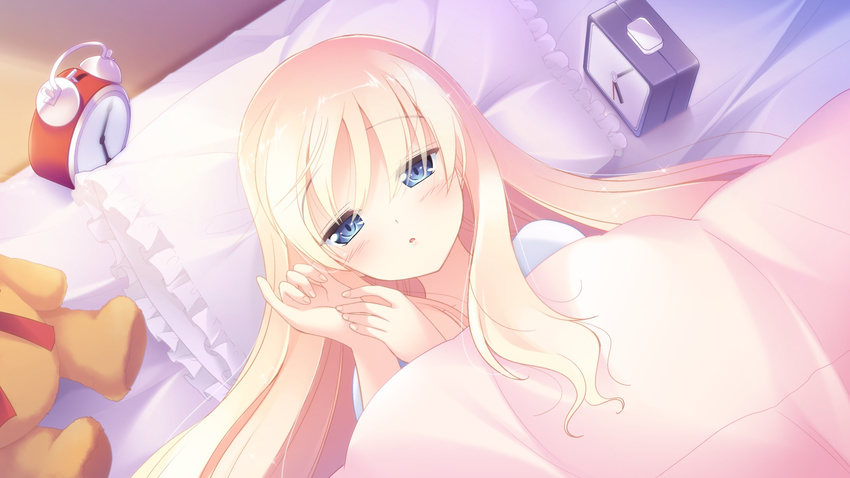 bed blonde_hair blue_eyes game_cg haruka_ruha long_hair shinsei_ni_shite_okasubekarazu watari_masahito