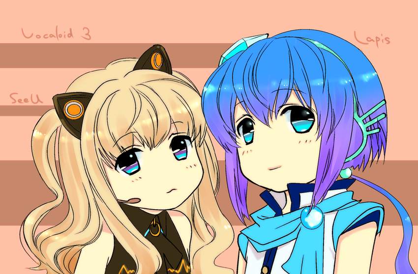 aoki_lapis blonde_hair blue_eyes blue_hair seeu vocaloid