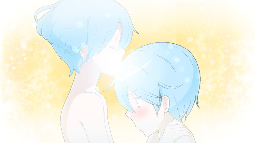 1girl blue_hair daigoman genderswap genderswap_(mtf) kaiko kaito short_hair vocaloid