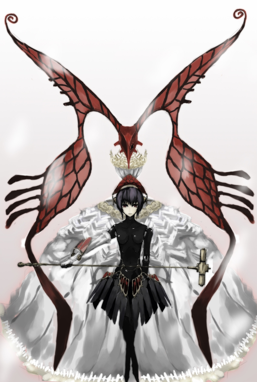 android black_hair hammer highres metis persona persona_3 psi_(spearbirds) psyche_(persona_3) short_hair solo weapon