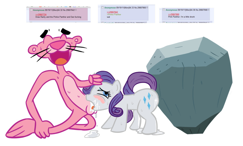 crossover friendship_is_magic my_little_pony pink_panther rarity tom_the_rock